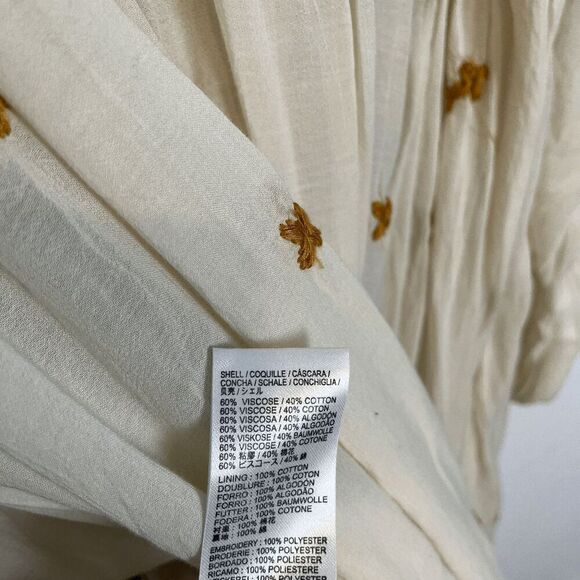 Free People Cream Lavender Fields Long Sleeve Trapeze Dress Women's Size Small - Picture 5 of 7